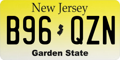 NJ license plate B96QZN
