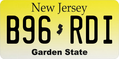 NJ license plate B96RDI