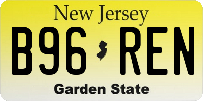 NJ license plate B96REN
