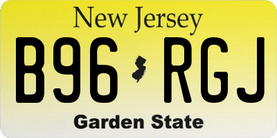 NJ license plate B96RGJ
