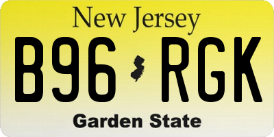 NJ license plate B96RGK
