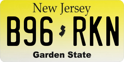 NJ license plate B96RKN