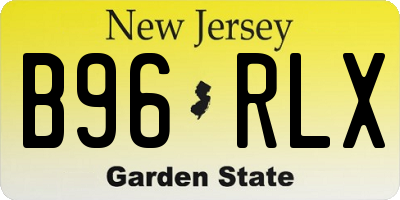 NJ license plate B96RLX