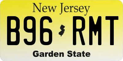 NJ license plate B96RMT