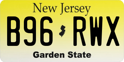 NJ license plate B96RWX