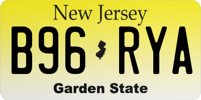NJ license plate B96RYA