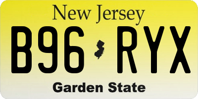 NJ license plate B96RYX