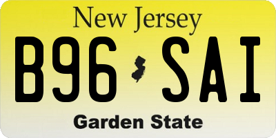 NJ license plate B96SAI