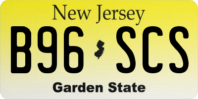 NJ license plate B96SCS
