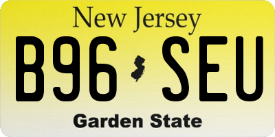 NJ license plate B96SEU