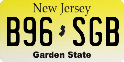 NJ license plate B96SGB