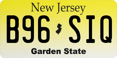 NJ license plate B96SIQ