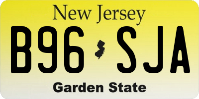 NJ license plate B96SJA
