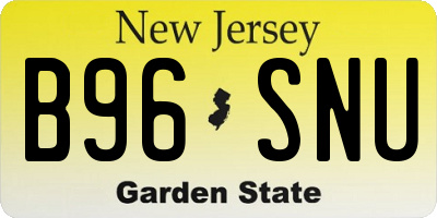 NJ license plate B96SNU