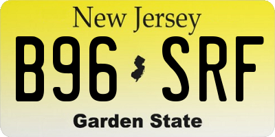 NJ license plate B96SRF