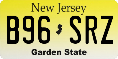 NJ license plate B96SRZ