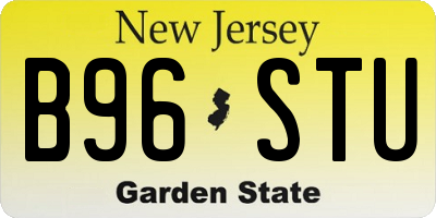 NJ license plate B96STU