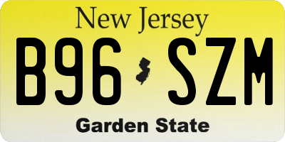 NJ license plate B96SZM
