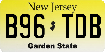 NJ license plate B96TDB
