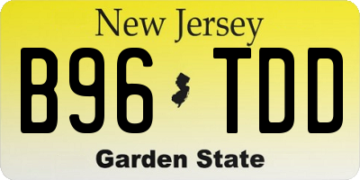 NJ license plate B96TDD