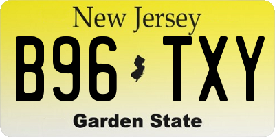NJ license plate B96TXY