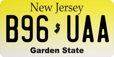 NJ license plate B96UAA