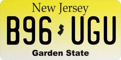 NJ license plate B96UGU