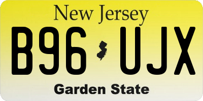 NJ license plate B96UJX
