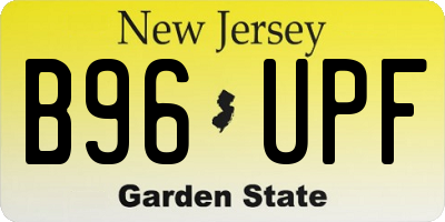 NJ license plate B96UPF