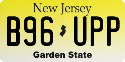 NJ license plate B96UPP