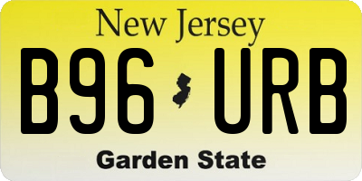 NJ license plate B96URB