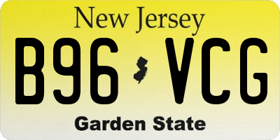 NJ license plate B96VCG