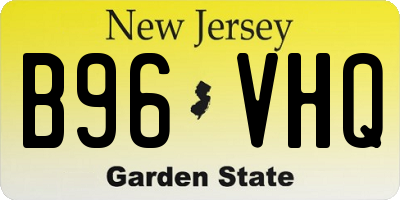 NJ license plate B96VHQ