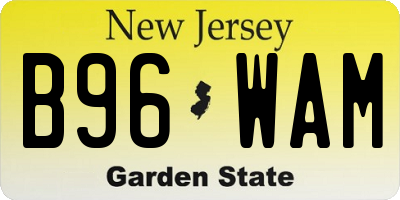 NJ license plate B96WAM