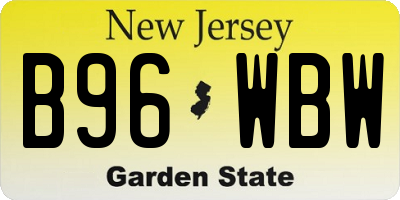 NJ license plate B96WBW