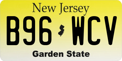 NJ license plate B96WCV