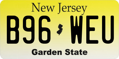 NJ license plate B96WEU