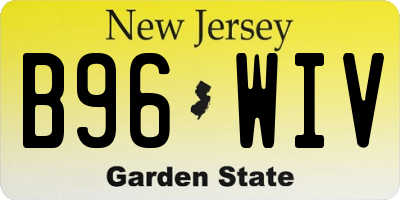 NJ license plate B96WIV