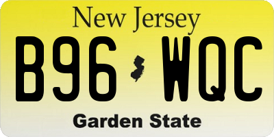 NJ license plate B96WQC
