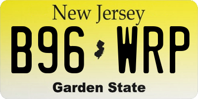 NJ license plate B96WRP