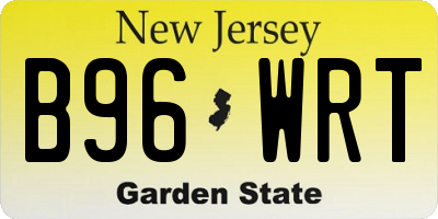 NJ license plate B96WRT