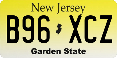 NJ license plate B96XCZ