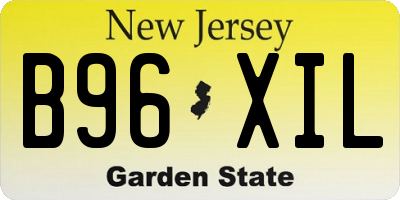 NJ license plate B96XIL
