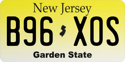 NJ license plate B96XOS