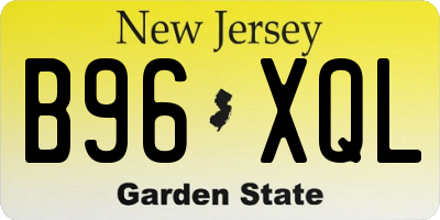 NJ license plate B96XQL