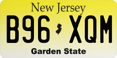 NJ license plate B96XQM