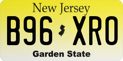 NJ license plate B96XRO
