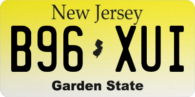 NJ license plate B96XUI