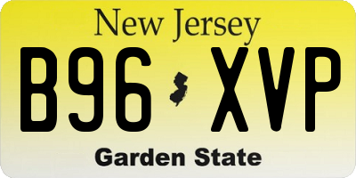 NJ license plate B96XVP