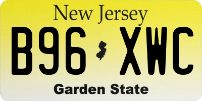 NJ license plate B96XWC